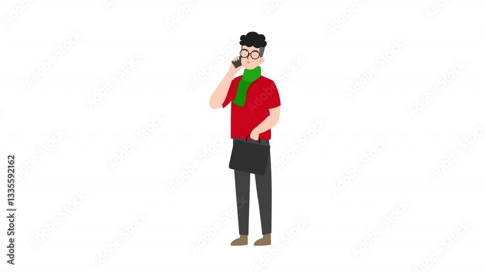 A man is talking on the phone cartoon animation
A man is talking on the phone cartoon animation