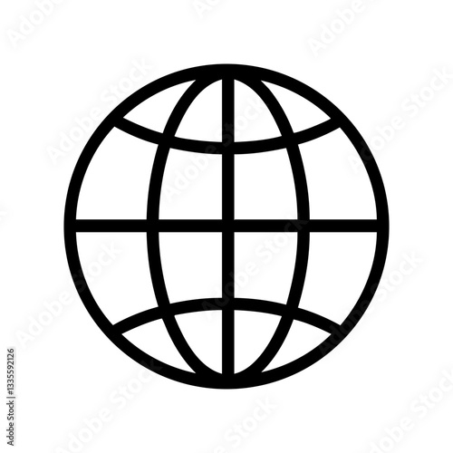 Globe Outline Symbol for Global Concepts
