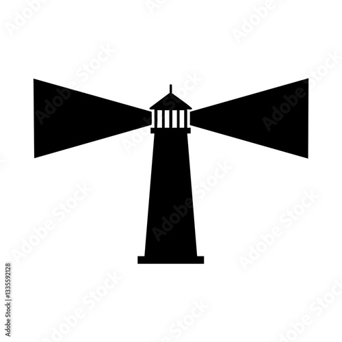 Lighthouse with Beams of Light