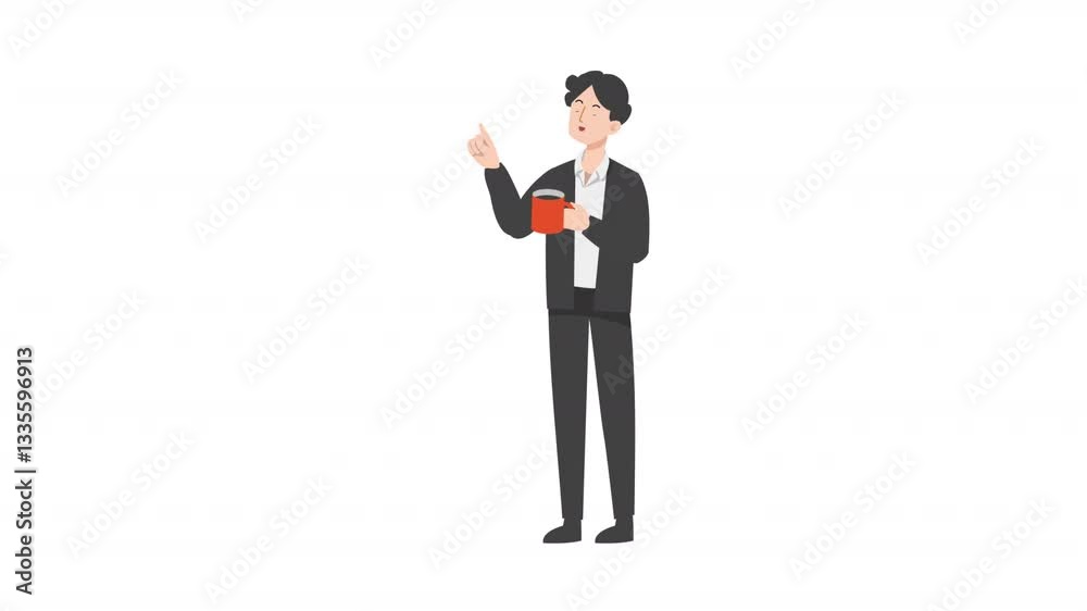 video man stands with coffee cartoon animation
video man stands with coffee cartoon animation