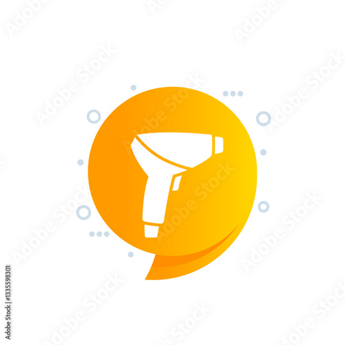 laser epilator icon, hair removal vector design