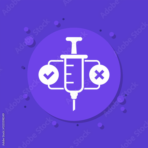 Pros and cons of vaccination vector icon