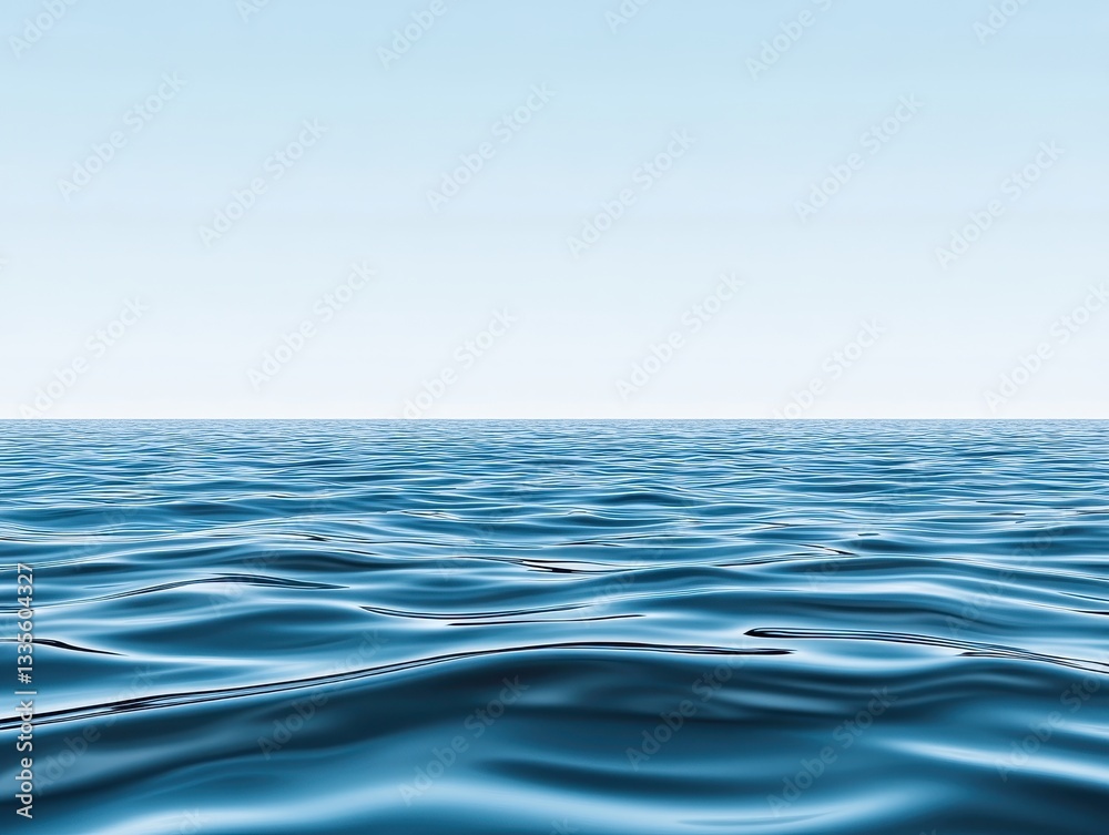 Naklejka premium Serene ocean waves gently rolling under a clear blue sky at dawn