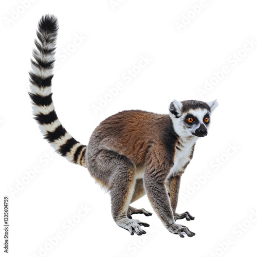 Lemur isolated on a white background as transparent PNG 