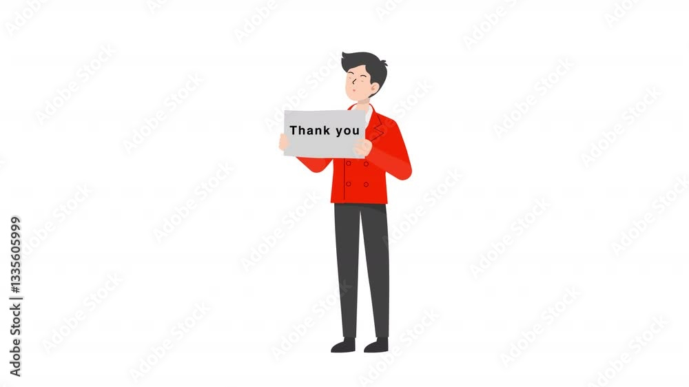 video man standing holding thank you sign cartoon animation
video man standing holding thank you sign cartoon animation