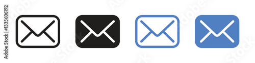 Vector Simple Mail Icon Set