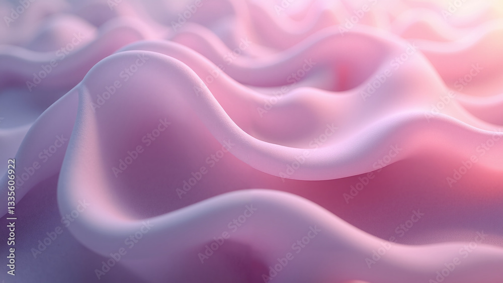 Fototapeta premium Dynamic pink wave patterns abstract art digital rendering soft environment