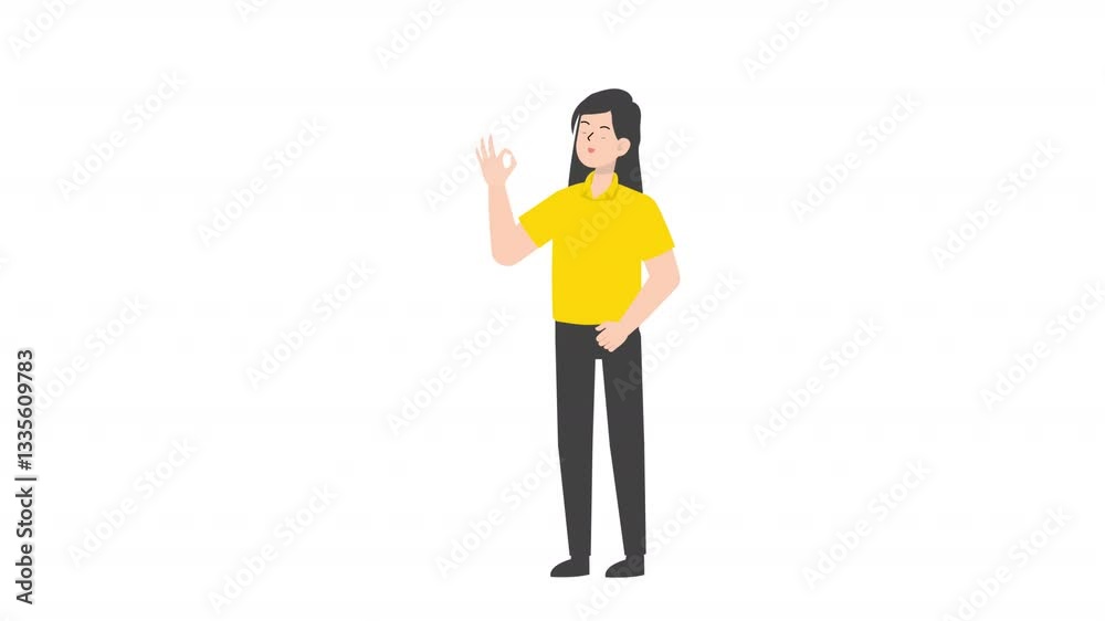 Woman is standing and giving a lecture cartoon animation
Woman is standing and giving a lecture cartoon animation