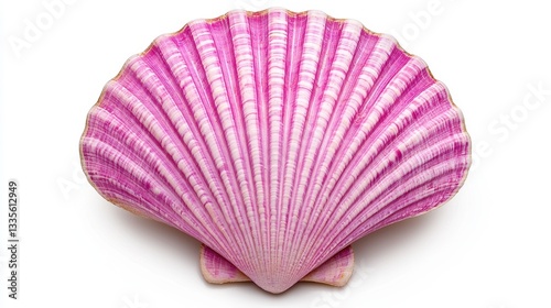 Vibrant Purple Seashell on White Background