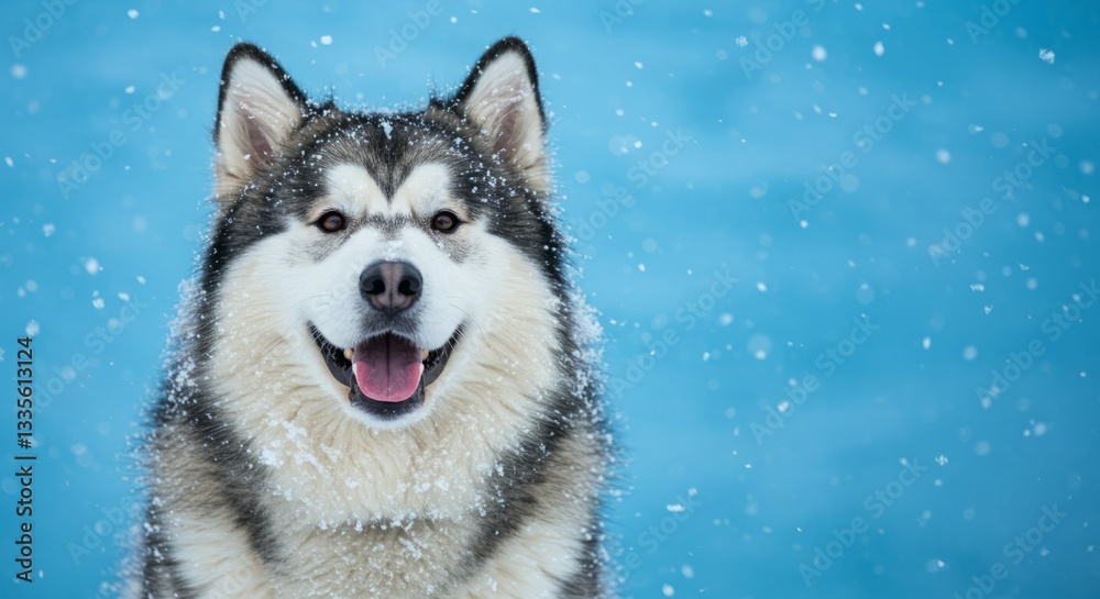 Happy Alaskan Malamute in the snow Happy Alaskan Malamute in the snow