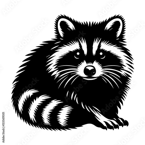 raccoon silhouette , raccoon logo