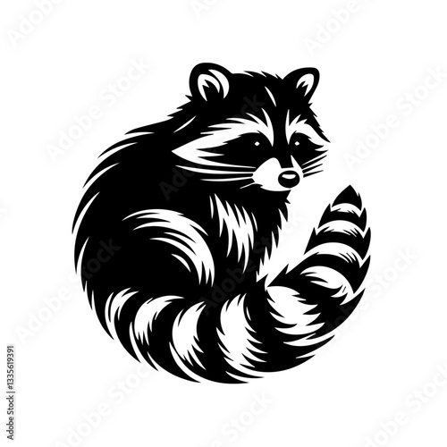 raccoon silhouette , raccoon logo