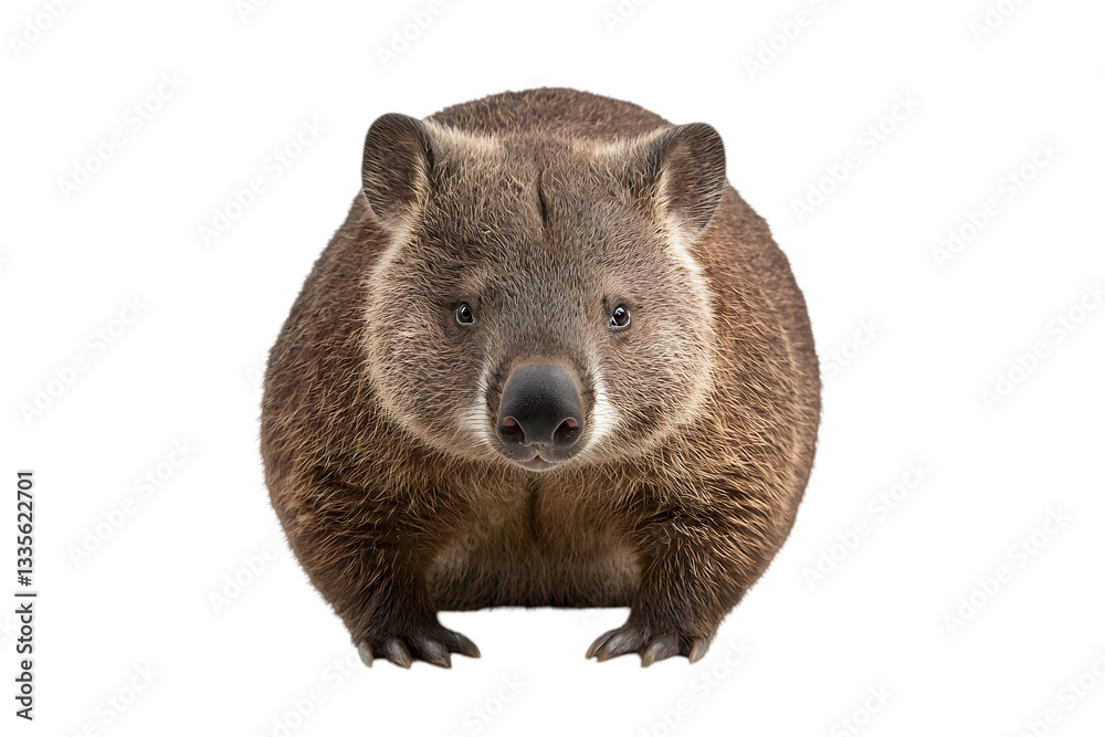 Fototapeta premium Portrait Of A Brown Possum Against Black Background