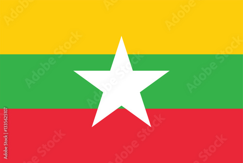 National flag of Myanmar (Birmania) vector image