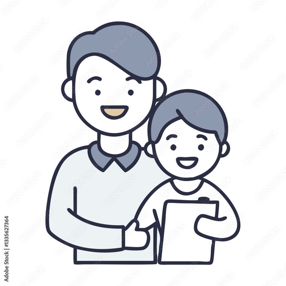 Smiling teacher helping child read, speech therapy concept Smiling teacher helping child read, speech therapy concept