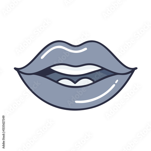 Lips illustration, speech articulation and pronunciation concept, speech therapy use