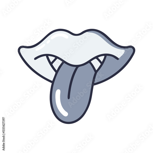 Tongue icon, articulation and speech pronunciation concept