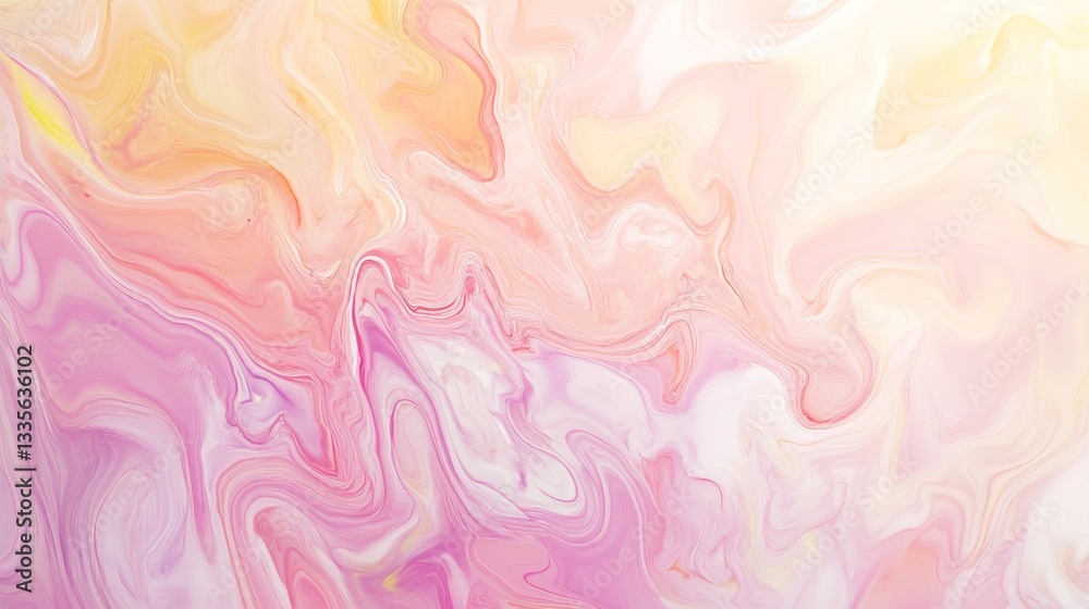 Vibrant 3D Rendering of Swirling Liquid Paint in Pink, Yellow, and Blue Hues for Design or Wallpaper Vibrant 3D Rendering of Swirling Liquid Paint in Pink, Yellow, and Blue Hues for Design or Wallpaper