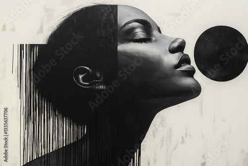 Focus on using negative space creatively, with minimalistic shapes or lines, allowing the empty areas to become a central element of the artwork