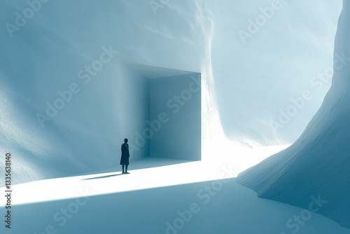 Focus on using negative space creatively, with minimalistic shapes or lines, allowing the empty areas to become a central element of the artwork