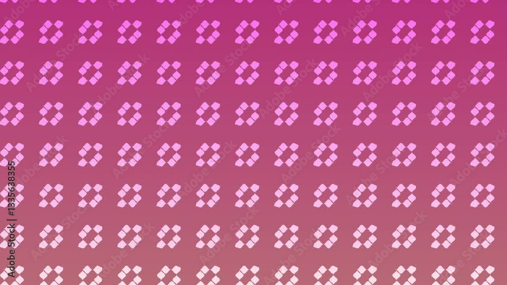 Pink abstract pattern with geometric flower shapes for backgrounds, wallpapers, video loops, digital design, and visual presentations