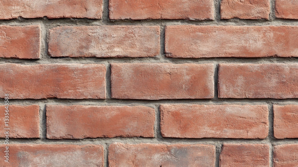 Red brick wall with visible mortar as background texture detail Red brick wall with visible mortar as background texture detail