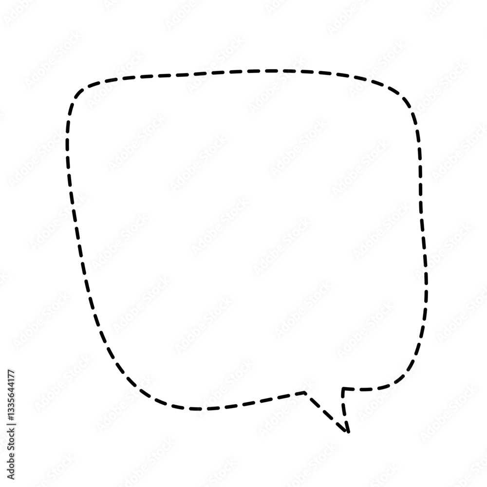 Speech Bubble with Cut Line for Chat and Message Sticker Design