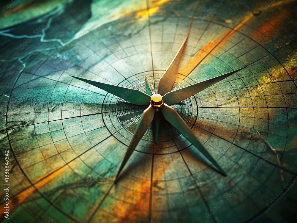 Obraz premium Wind Turbine Macro: Wind Rose Data Optimizes Renewable Energy Site Selection