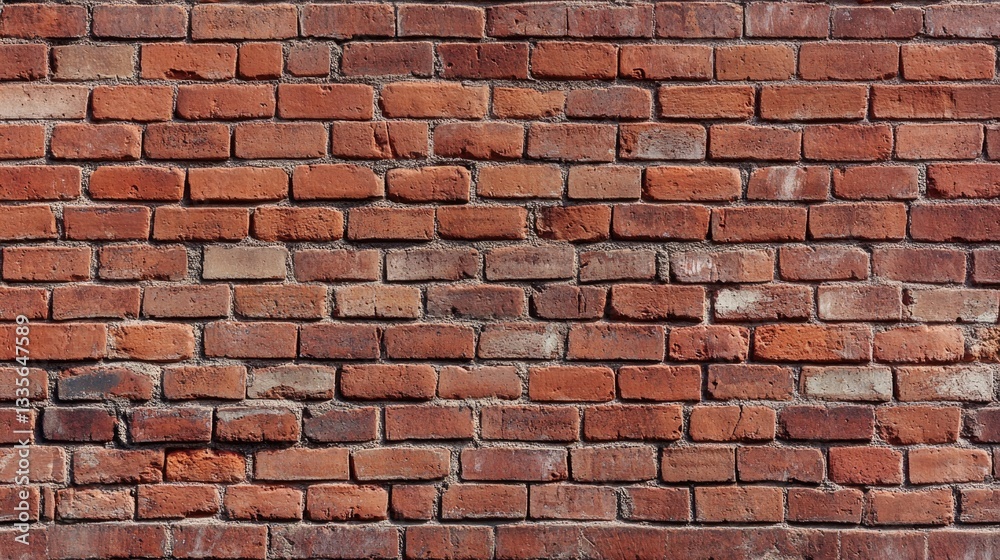A textured wall composed of numerous red rectangular bricks A textured wall composed of numerous red rectangular bricks
