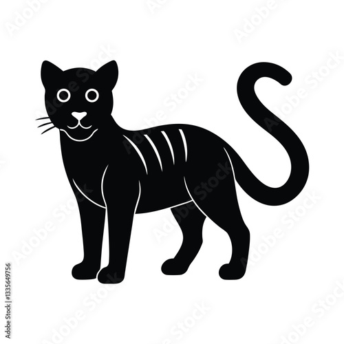 Jungle Cat Silhouette Clipart Icon for Design