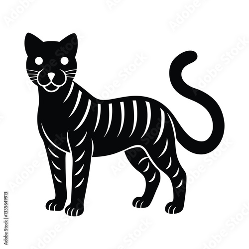 Elegant Jungle Cat Silhouette Graphic Icon for Design