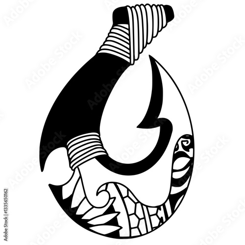 Hawaiian fish hook tattoo design. illustration EPS10