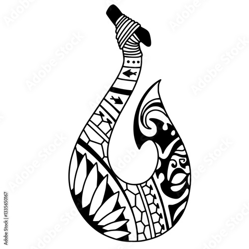 Hawaiian fish hook tattoo design. illustration EPS10