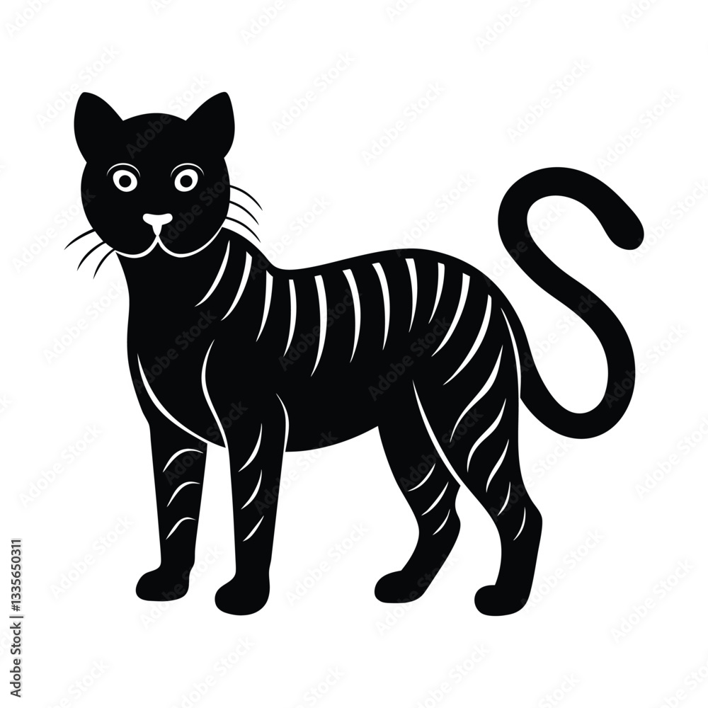 Stylized Jungle Cat Silhouette Graphic Art Icon Stylized Jungle Cat Silhouette Graphic Art Icon