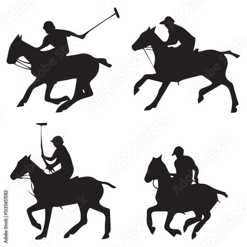 Set of Polo Sport Silhouettes