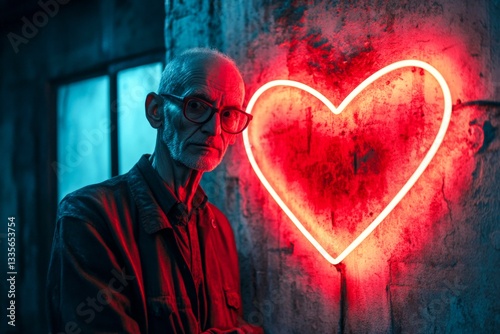 Elderly decline. Metaphorical cardiovascular disease perceptions of a maturation. Growing old. Fragile old woman. Cardiovascular disease - obstacle in old age: abstract image of physical sta.