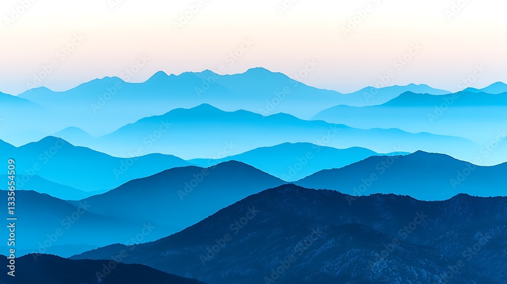 Obraz premium Blue Mountain Layers at Dawn