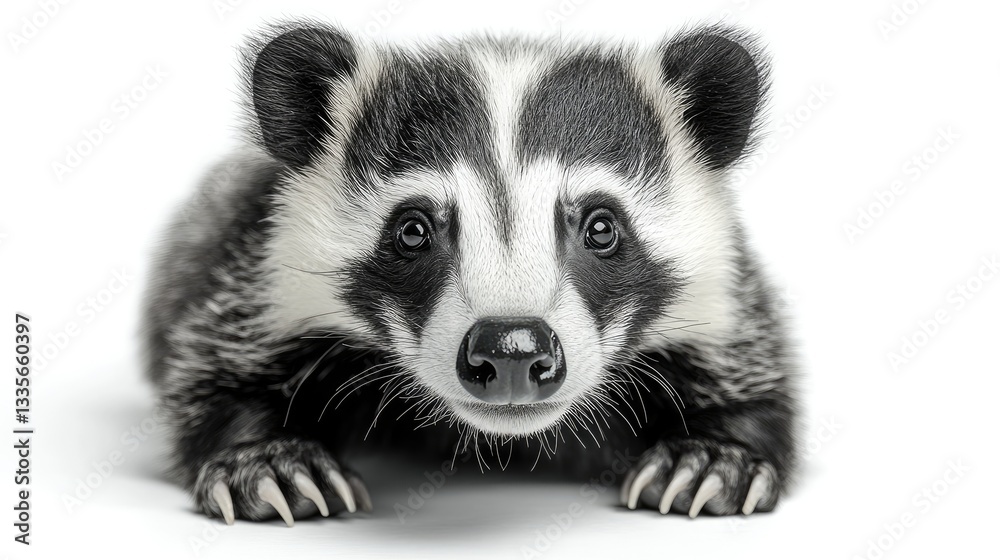 Obraz premium Close-up of a young badger