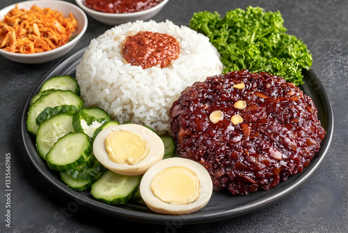 Wallpaper Mural Delicious Nasi Lemak with Sambal, Egg, and Cucumber Torontodigital.ca