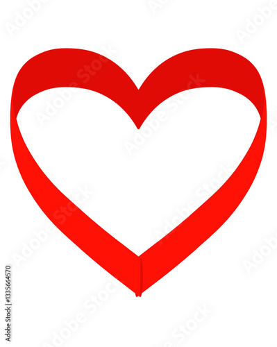 red heart on white background
