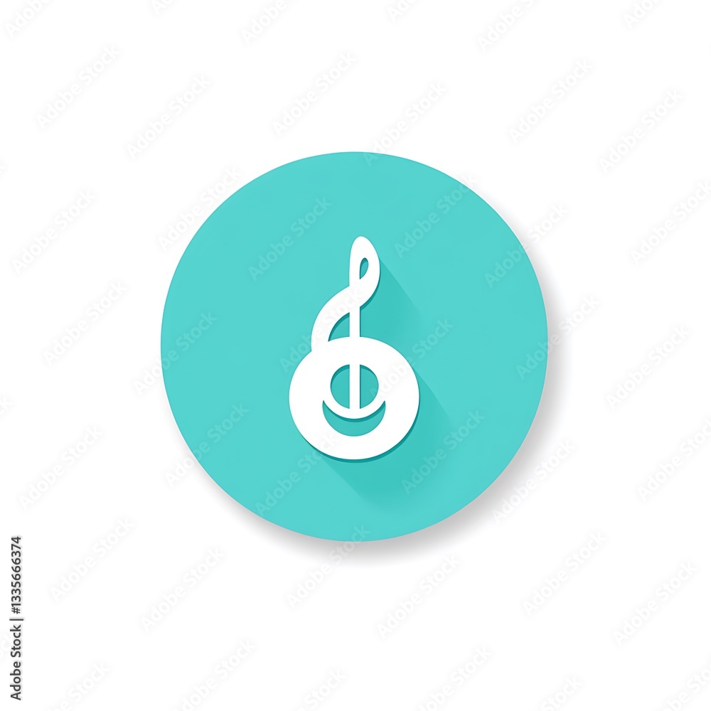 Teal Circle Treble Clef Icon Teal Circle Treble Clef Icon
