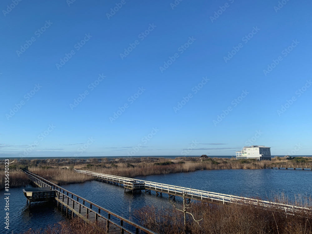 Obraz premium Oak Island Boardwalk