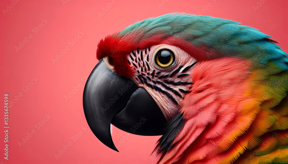 Obraz premium colorful parrot pink color