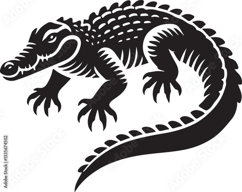 crocodile vector, crocodile logo silhouette vector photo