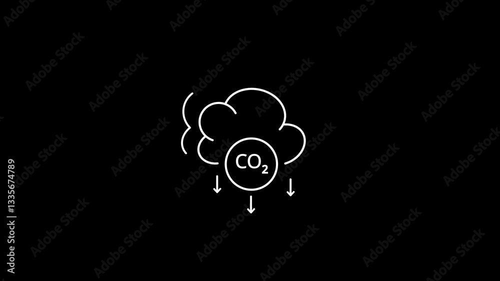 Check out line cloud animated icon of carbon dioxide Check out line cloud animated icon of carbon dioxide