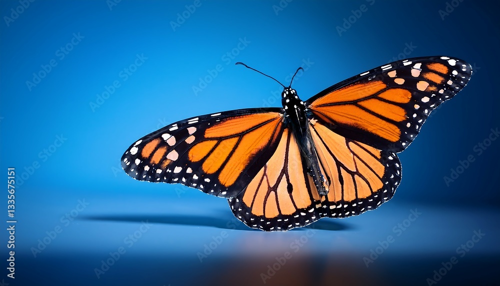 Fototapeta premium Vibrant Monarch Butterfly Studio Portrait in Stunning Detail
