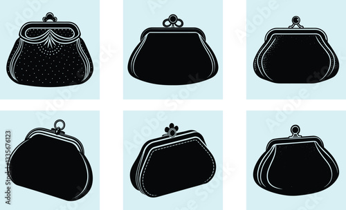 Coin Purse silhouette vector
