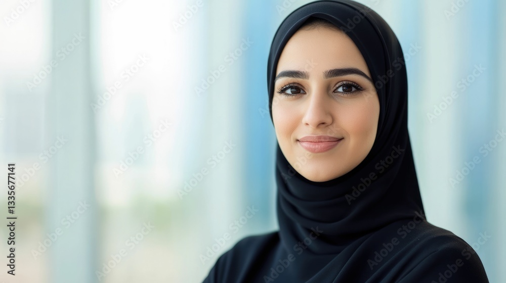 Confident and knowledgeable businesswoman in hijab leading a tech workshop for her team in a modern office setting demonstrating her expertise and leadership in the industry Confident and knowledgeable businesswoman in hijab leading a tech workshop for her team in a modern office setting demonstrating her expertise and leadership in the industry