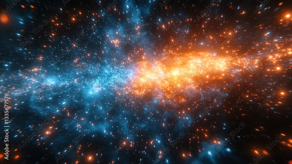 Fototapeta premium Cosmic Nebula: A Symphony of Celestial Colors