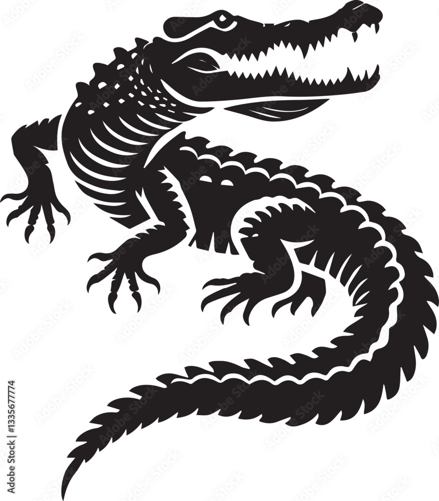 crocodile vector, crocodile logo silhouette vector crocodile vector, crocodile logo silhouette vector